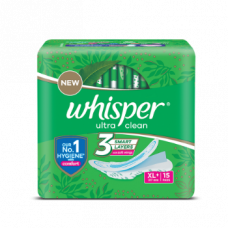 Whisper Sanitary Napkins Ultra Clean Xl Plus 15Pcs