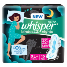 Whisper Bindazz Sanitary Napkins Nights Xl+15