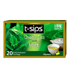 T-Sips Green Tea Mint 20 Tea Bags 40G